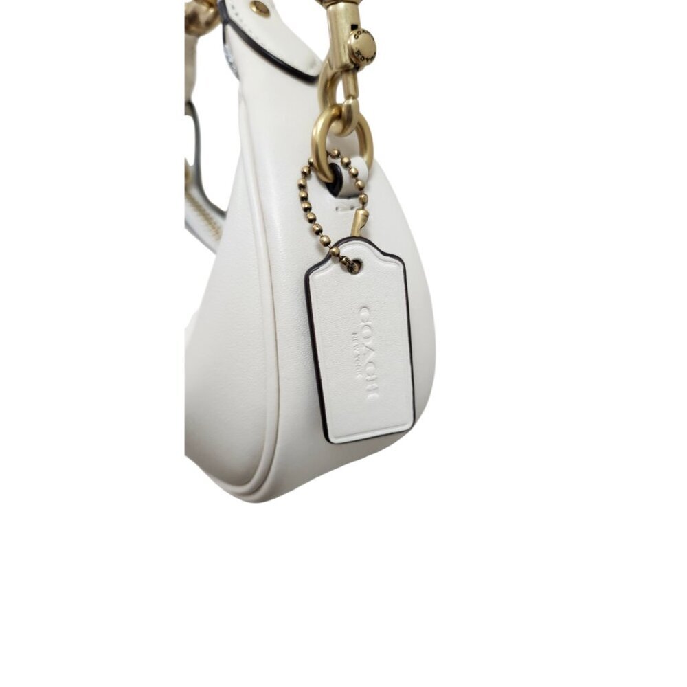 Coach Jonie Mini Crescent Bag Chalk Glovetanned Leather Crossbody Shoulder Purse - Picture 4 of 16